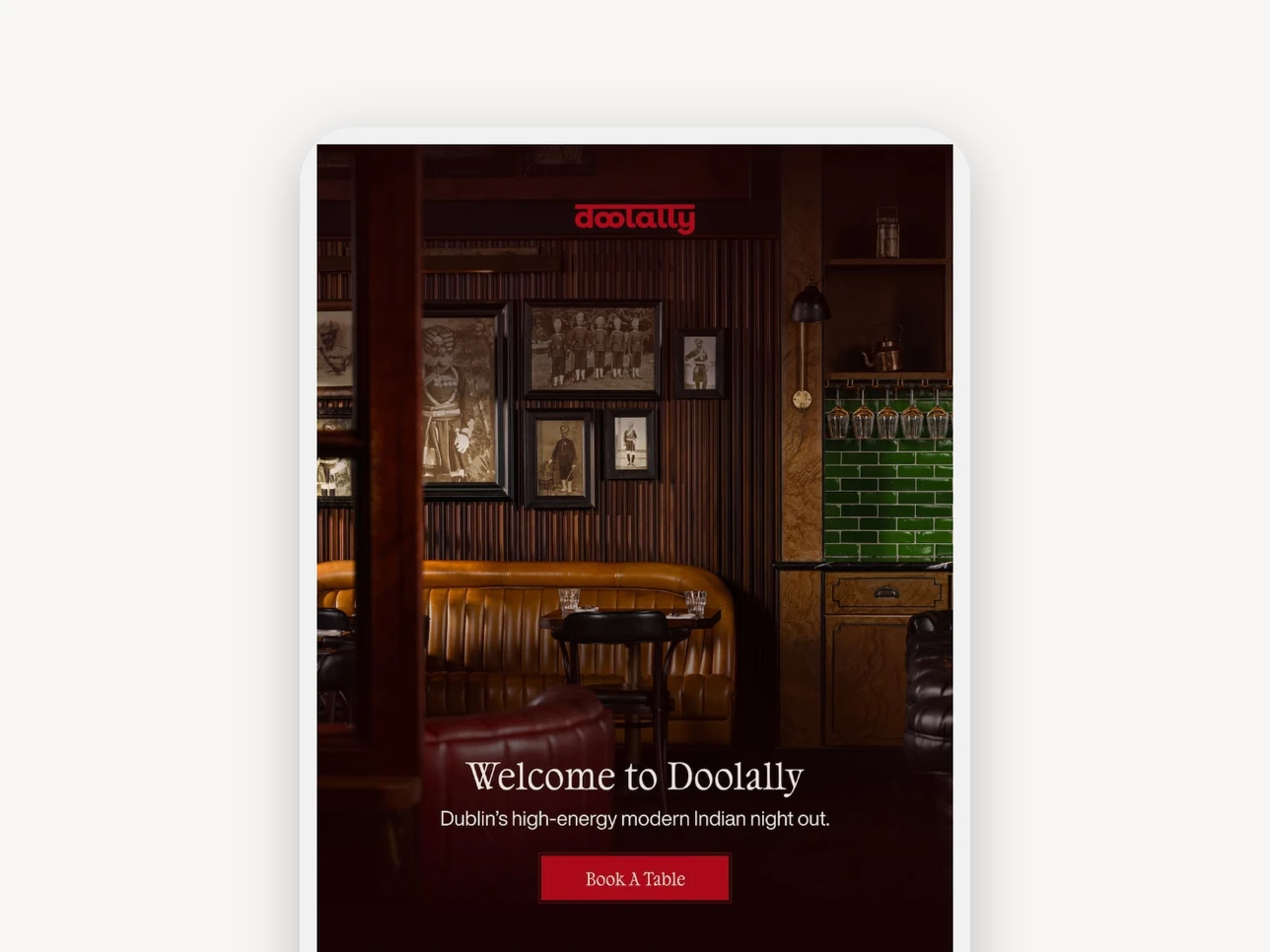 Doolally’s welcome email on a phone